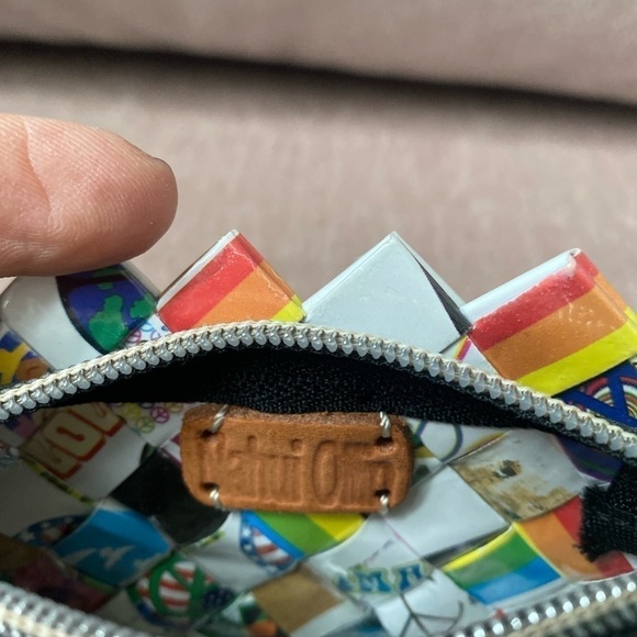 Nahui Ollin Peace Candy Wrapper Bag Change Purse - Picture 6 of 6